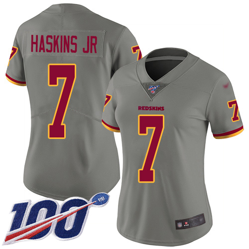 Washington Redskins Limited Gray Women Dwayne Haskins Jersey NFL Football #7 100th Season